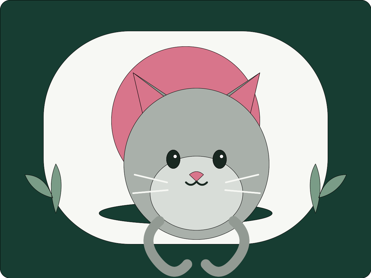 A calm grey cat relaxing in a peaceful hotel nook